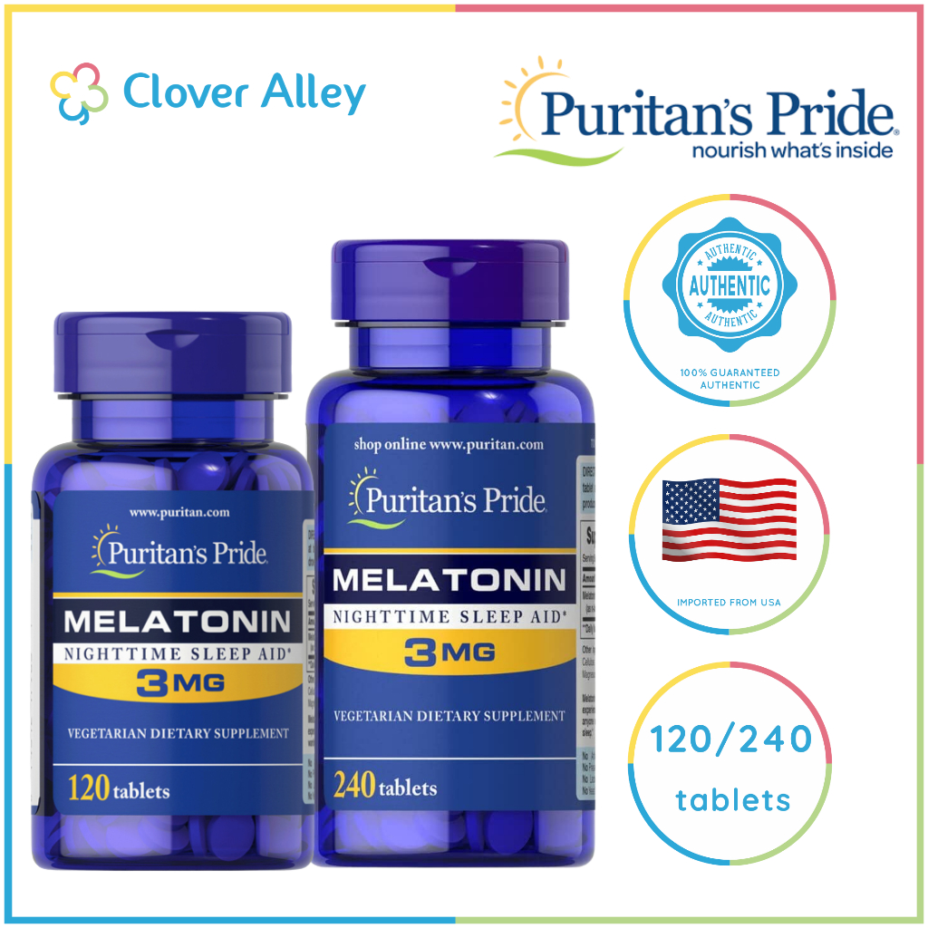 Puritan's Pride Melatonin 3mg 120/240pcs (10/2025 expiry) Shopee
