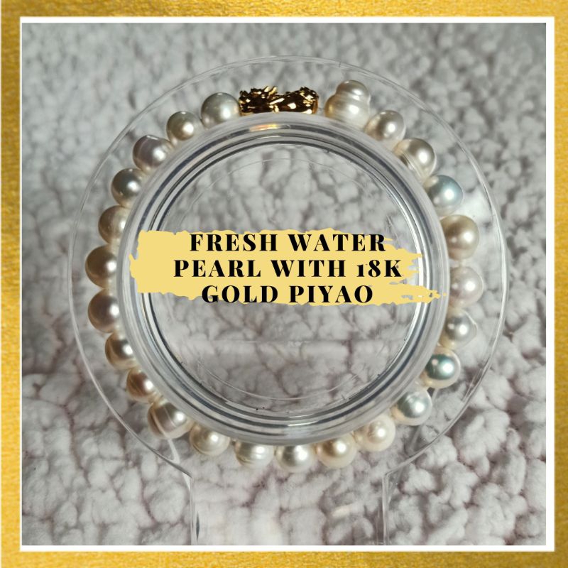 PIYAO 18k Real Gold Pawnable with Fresh Water Pearl Shopee Philippines