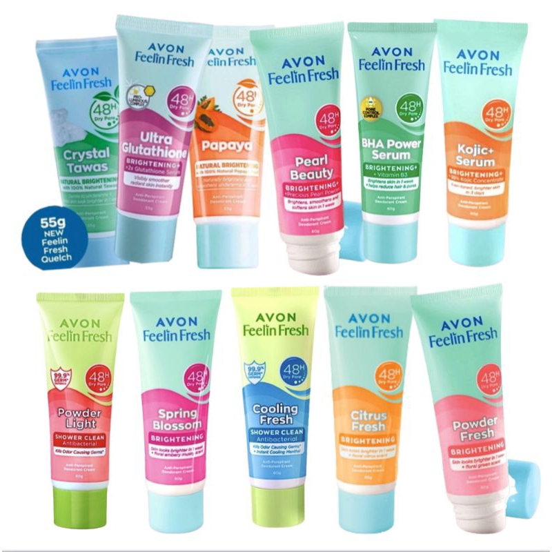 AVON FEELIN FRESH QUELCH ANTIPERSPIRANT DEODORANT CREAM 55G Shopee