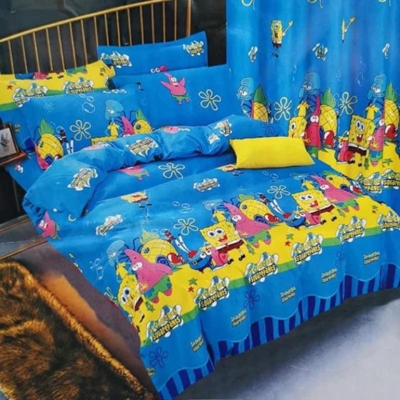 4in1 Character Bedsheet Canadian Cotton Spongebob Cars Sofia Superman