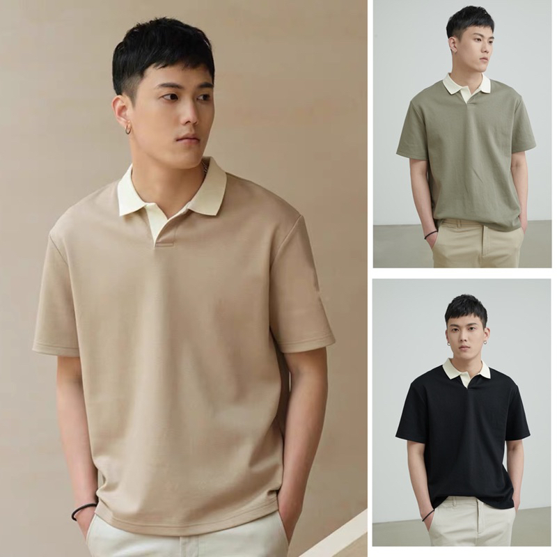 Korean Trending Polo Shirt For Men Short Sleeve | Shopee Philippines