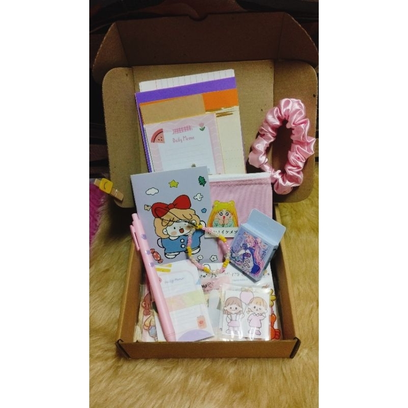kawaii journal stationery kit with box and surprise gift Shopee