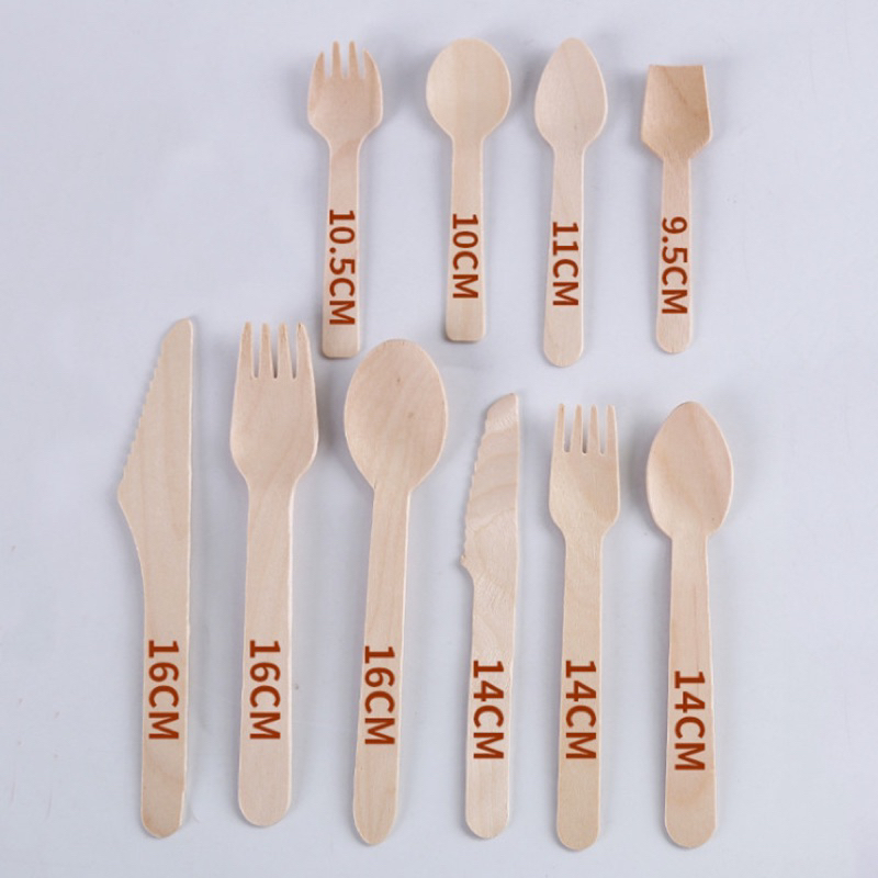 100PCS Individual Pack Wooden Utensils Wooden Spoon Dessert Shovel ...