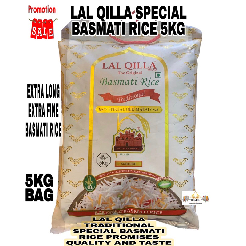 Lal Qilla Traditional Special Basmati Rice Special 5KG Bag | Shopee ...