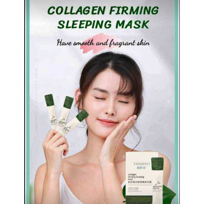 AUTHENTIC YANJIAYI Collagen Firming Sleeping Mask Original 20pcs per ...