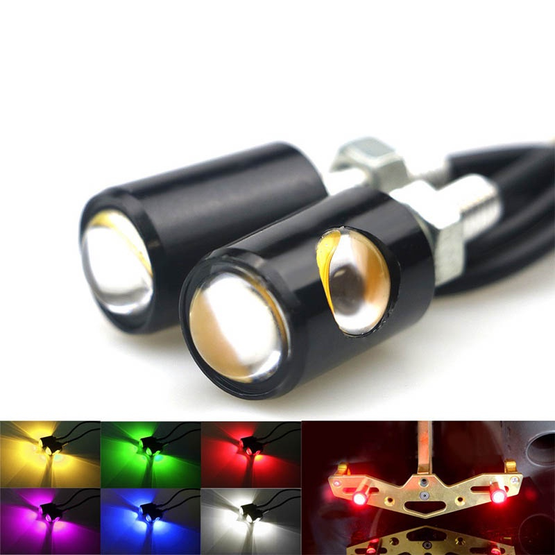 Pair of Motorcycle Tail Lights Hawk Eye Signal Lights Mini LED Turning