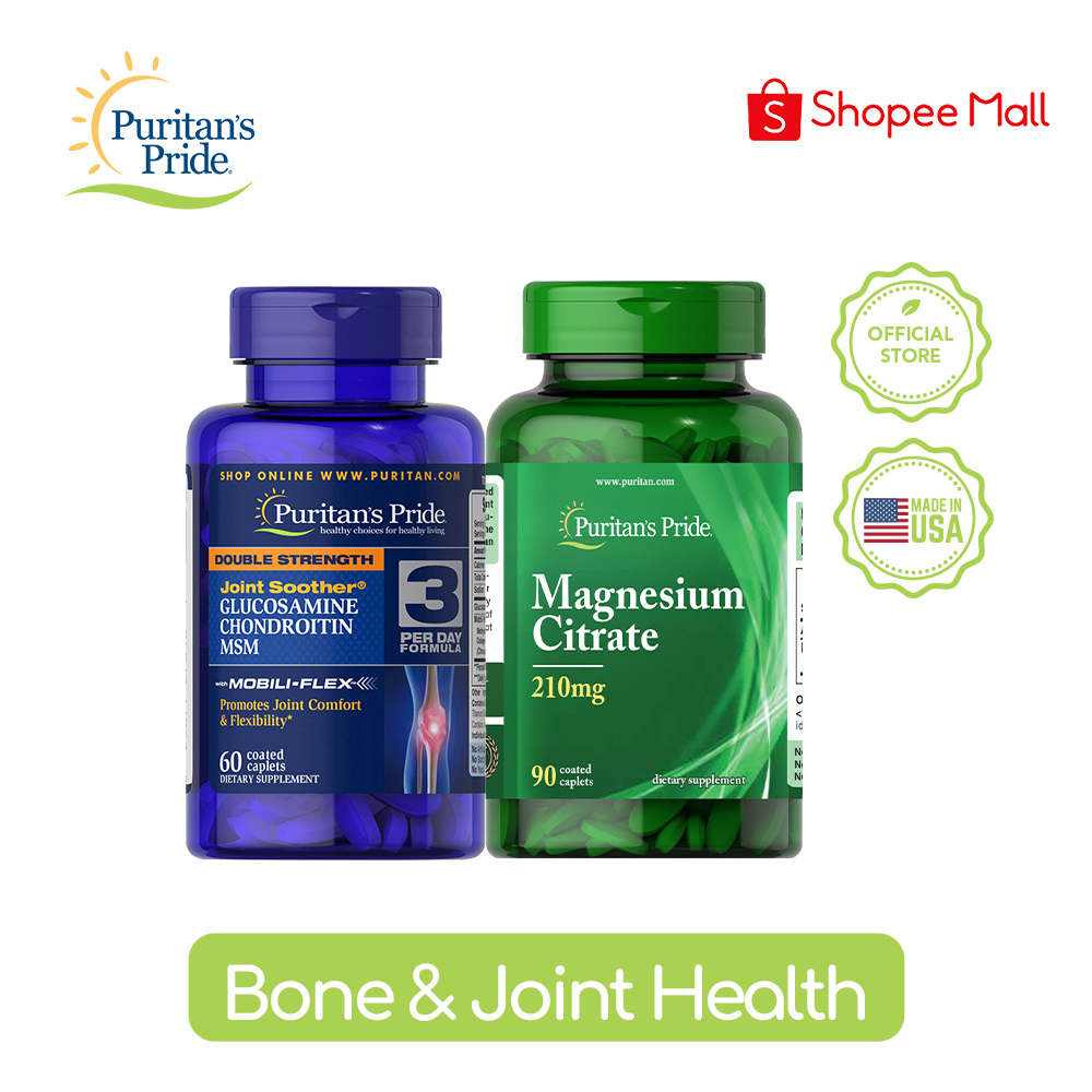 Move Better Bundle Glucosamine + Magnesium Citrate Puritan's Pride Arthritis Supplement Shopee