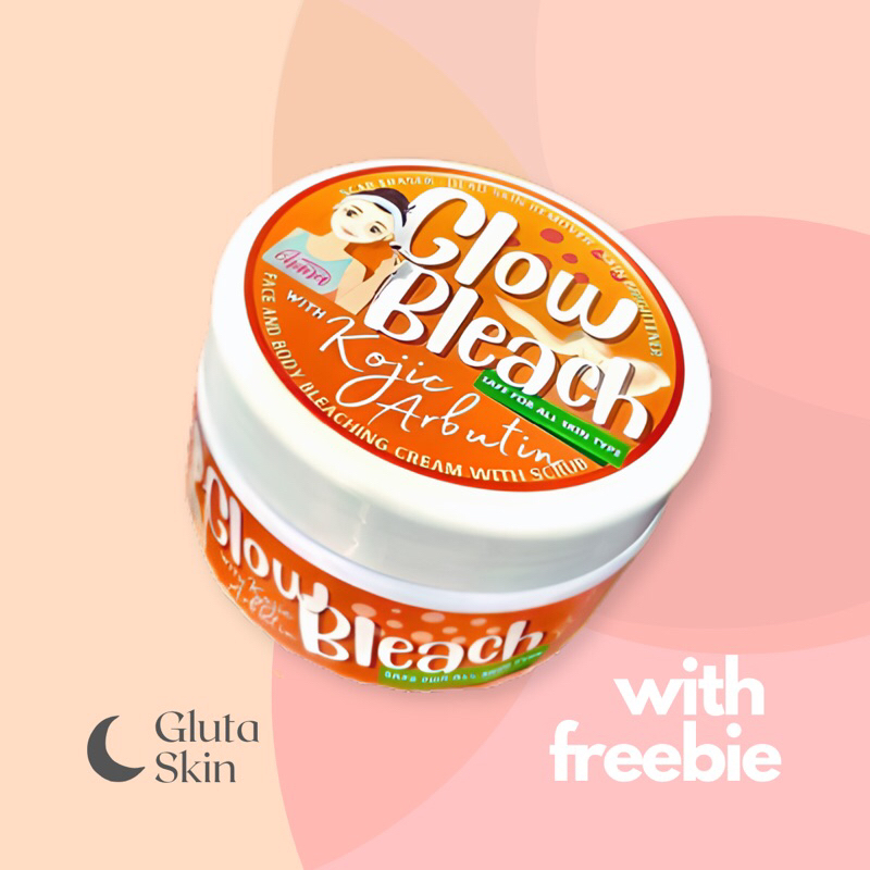 Glow Bleach with Kojic Arbutin Face and Body Bleaching Cream with Scrub