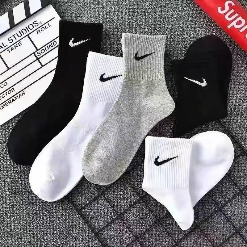 socks pure cotton deodorant men's and women's socks sports mid-tube ...