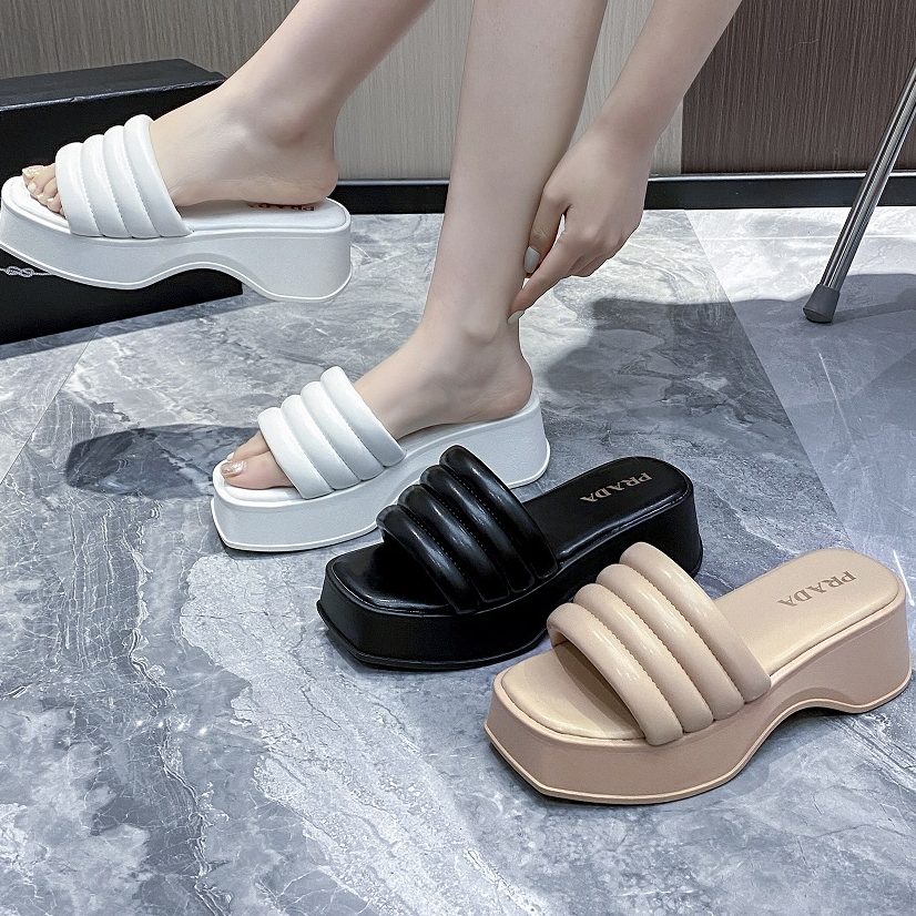 New Fashion Bottom Thick sandals Pradaa Korean sandals for women Slip ...