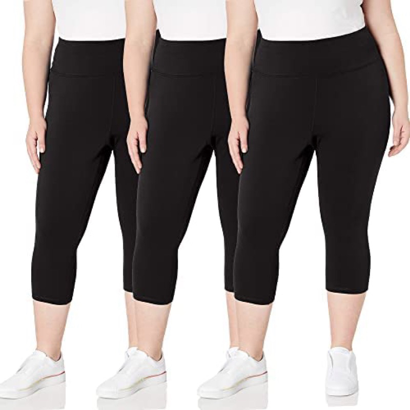 PLUS SIZE BLACK Capri Leggings for Women Large to XXL Shopee Philippines