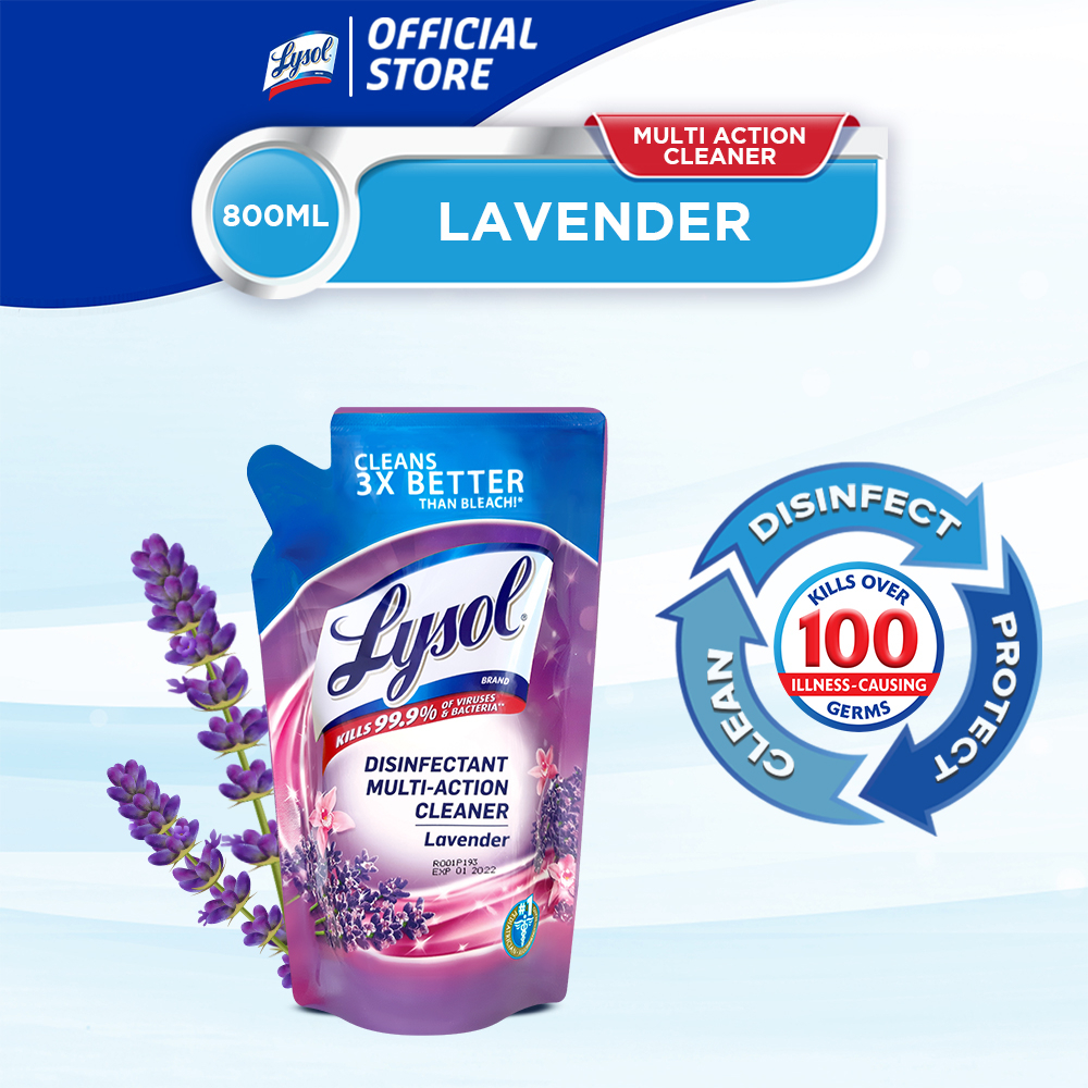 Lysol Multi Action Cleaner Antibacterial Lavender Scent 800 mL | Shopee ...