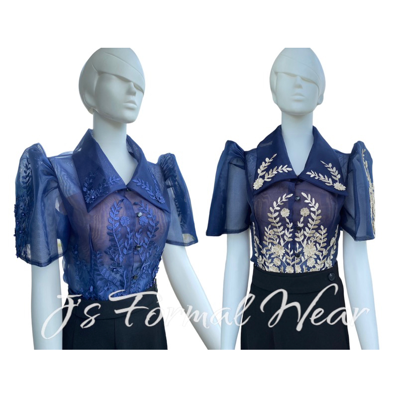 Navy blue filipiniana sale