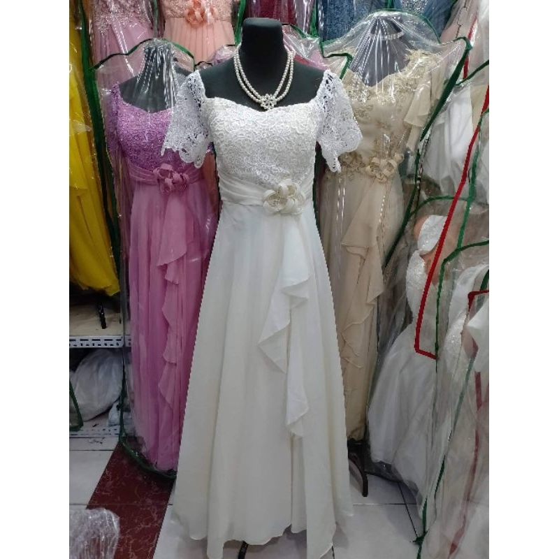 pang ninang mother bride sponsor elegant drees champagne dress Shopee Philippines