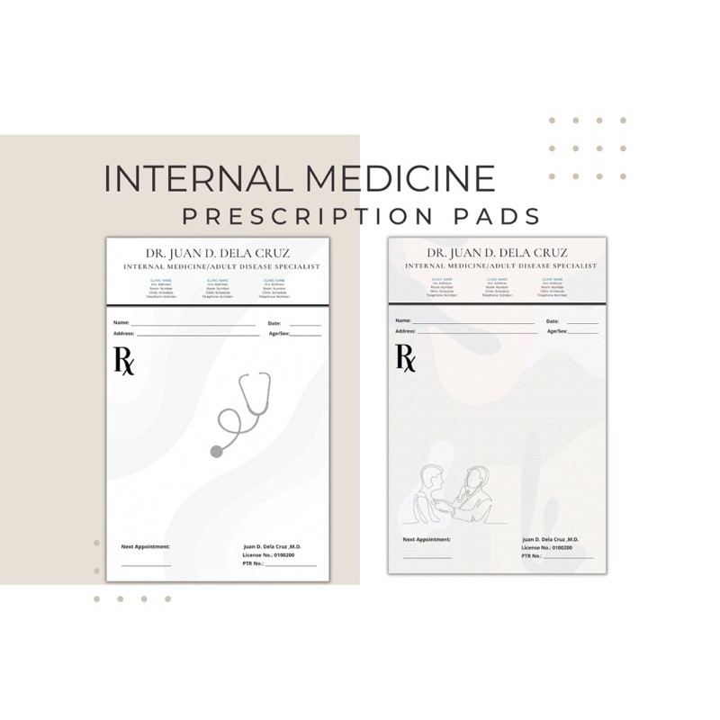 CUSTOMIZABLE RX PAD, PRESCRIPTION PAD, MEDICAL CERTIFICATES, LAB REQ ...