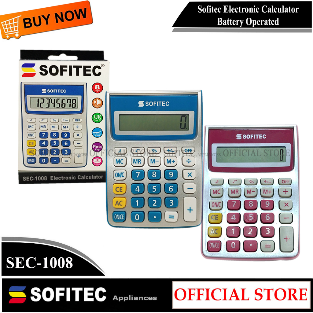 SOFITEC Electronic Calculator Battery Operated 12 digits Display Office ...
