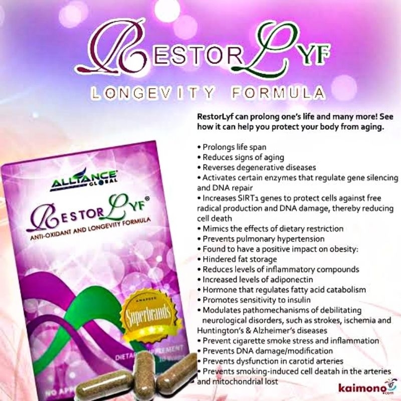 Restorlyf Longevity Formula (30 vcaps) | Shopee Philippines