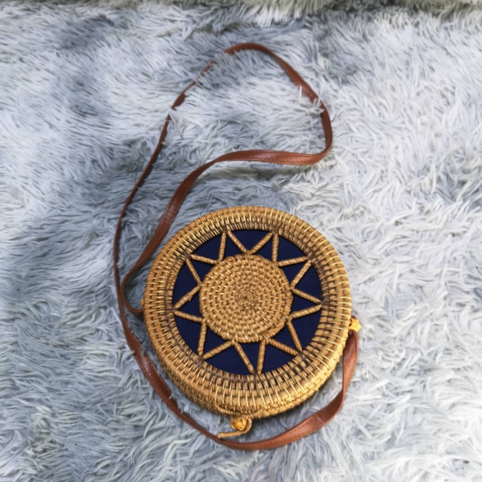 Rattan Hand Made Round Shape Sling Bag Shopee Philippines