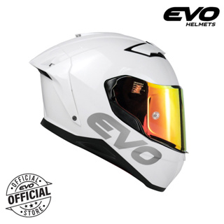 EVO XT-300 Plain Pearl White Full Face Dual Visor Helmet With Free ...