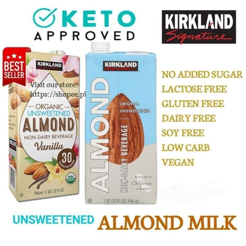 Kirkland Almond Milk Unsweetened Original & Vanilla (Keto Approved