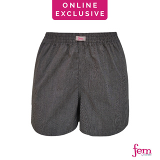 Fem by Hanford Ladies Women 100% Premium Cotton Woven Comfy Sleep Lounge  Boxer Shorts Stripe FW3 1pc