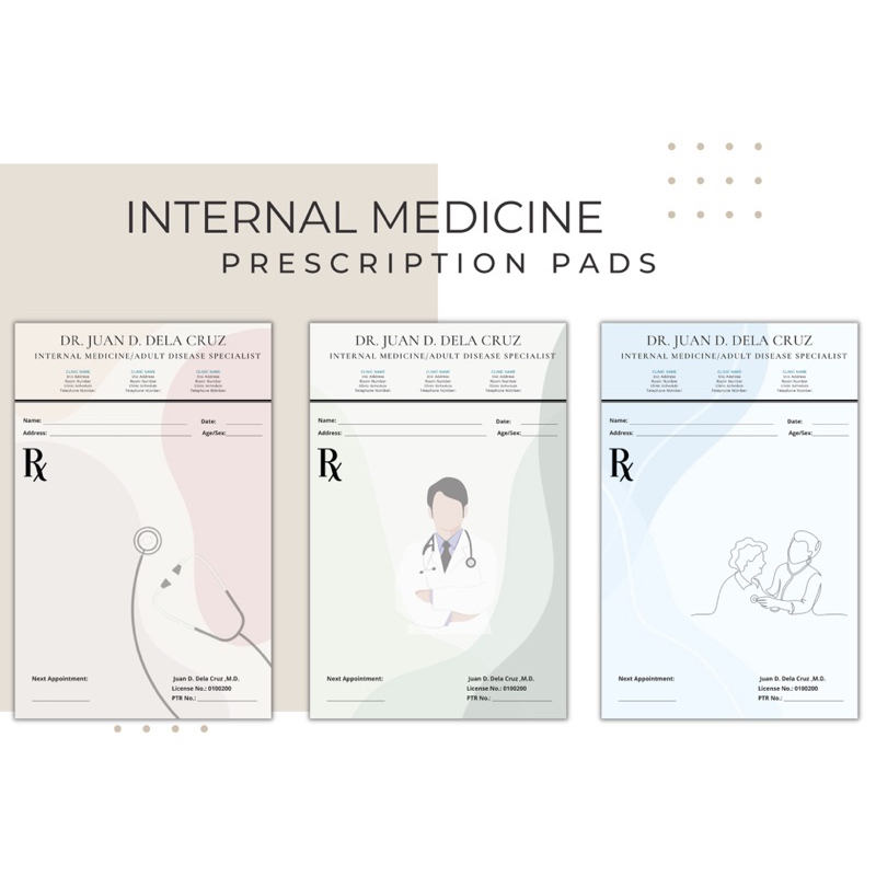 CUSTOMIZABLE RX PAD, PRESCRIPTION PAD, MEDICAL CERTIFICATES, LAB REQ ...