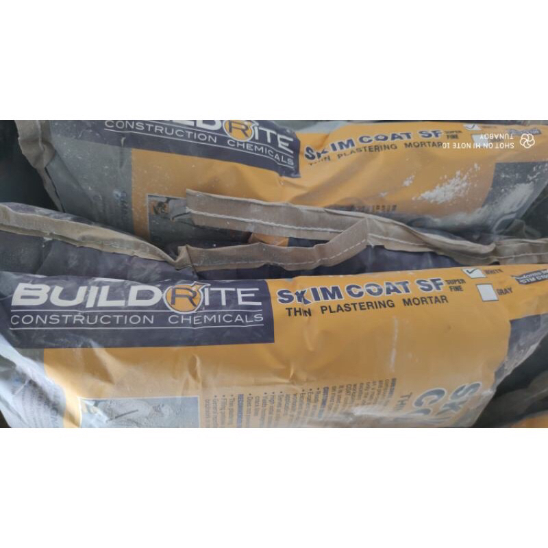 BUILDRITE Skim Coat Super Fine Thin Plastering Mortar White, Gray 1 KG