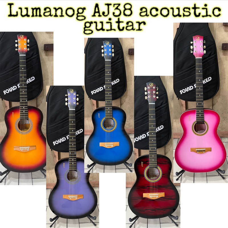 Lumanog AJ38 acoustic guitar with case Shopee Philippines