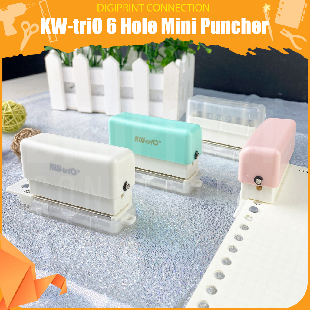 KWTRIO 6 Hole Puncher 99H6 Handheld Plastic Paper Puncher 6mm for A4