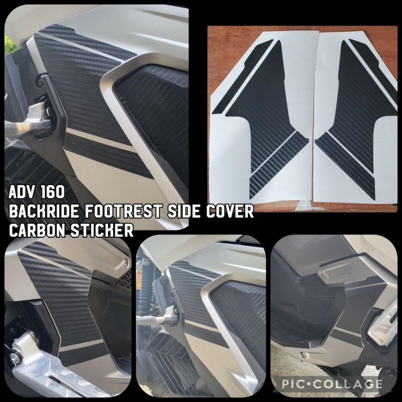 honda adv 160 backride footrest sticker cover left and right side ...
