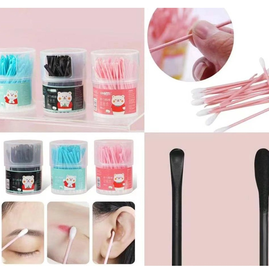 2 in 1 Ear Spoon and Cotton Swab Round Swabs Disposable Ear wax removal