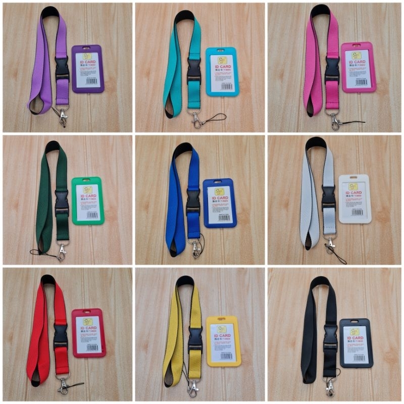 Plain strap with id case set / id lace / lanyard / id holder | Shopee ...