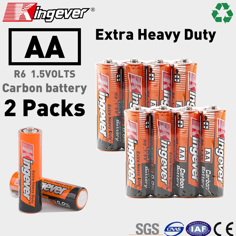 Kingever 100% Original AA R6 Extra Heavy Duty Battery 4pcs/Shrink ...