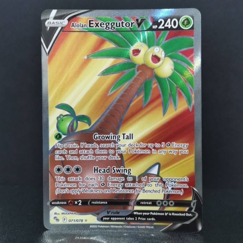 Pokemon TCG - Alolan Exeggutor V - 071/078 - Full Art Ultra Rare ...