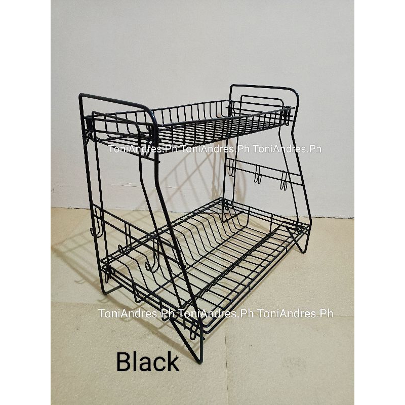 2-Layer Collapsible Dish Drying Rack Sleek Dish Drainer Kitchen Racks ...
