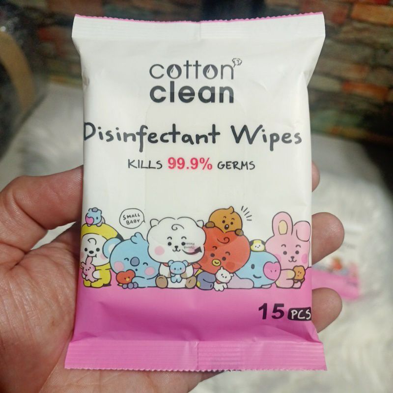 Cotton Clean Mini Wet Wipes Disinfectant Wipes 15sheets Shopee