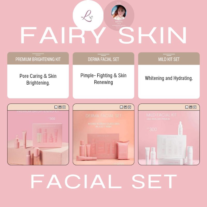 Fairy Skin Derma Set Premium Brightening Kit Mild Kit Facial Set Fairy Skin Premium For All