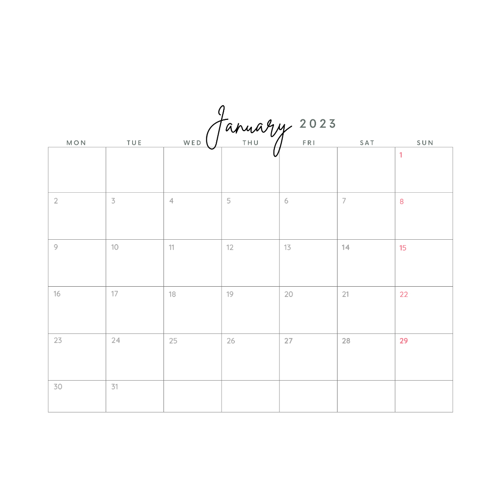 2024 CALENDAR Minimalist design A4 size (LANDSCAPE) Shopee Philippines