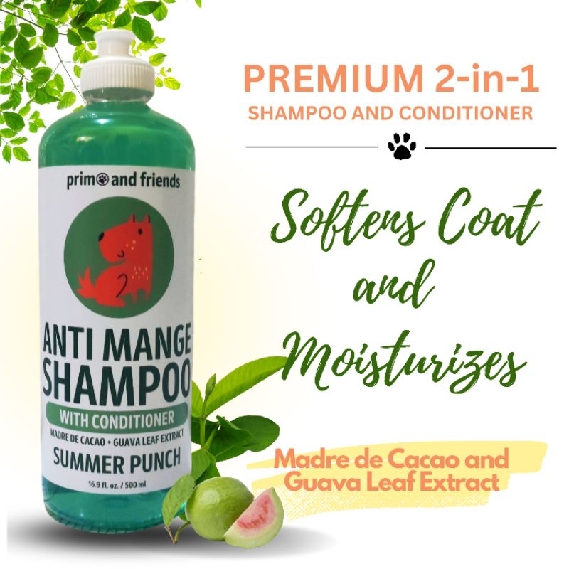Dog Cat Shampoo and Conditioner ANTIMANGE Madre De Cacao Guava Leaves