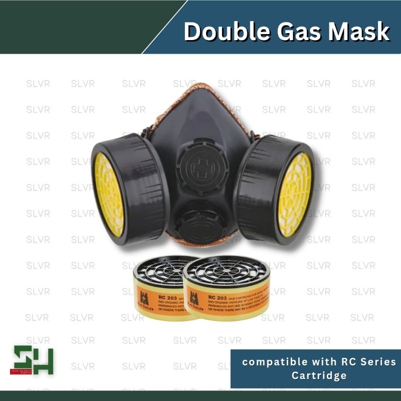 MG Industrial Double Gas Mask With RC203 Cartridge Filter Included ...