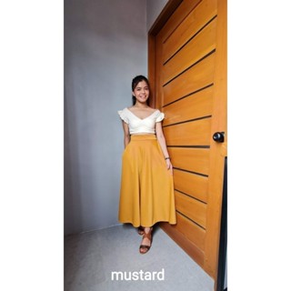 Mustard neoprene outlet skirt