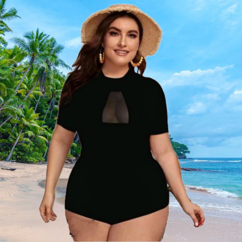 PLUS SIZE LACE MESH SWIMSUITS
