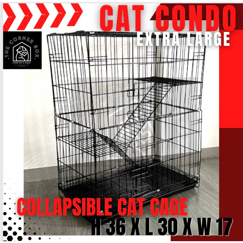 COLLAPSIBLE PET CAT CAGE CAT CONDO KULUNGAN NG PUSA FOLDABLE CAT CRATE