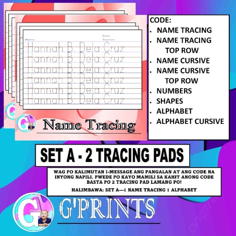 Kids tracing pads cursive and non cursive name tracing alphabet