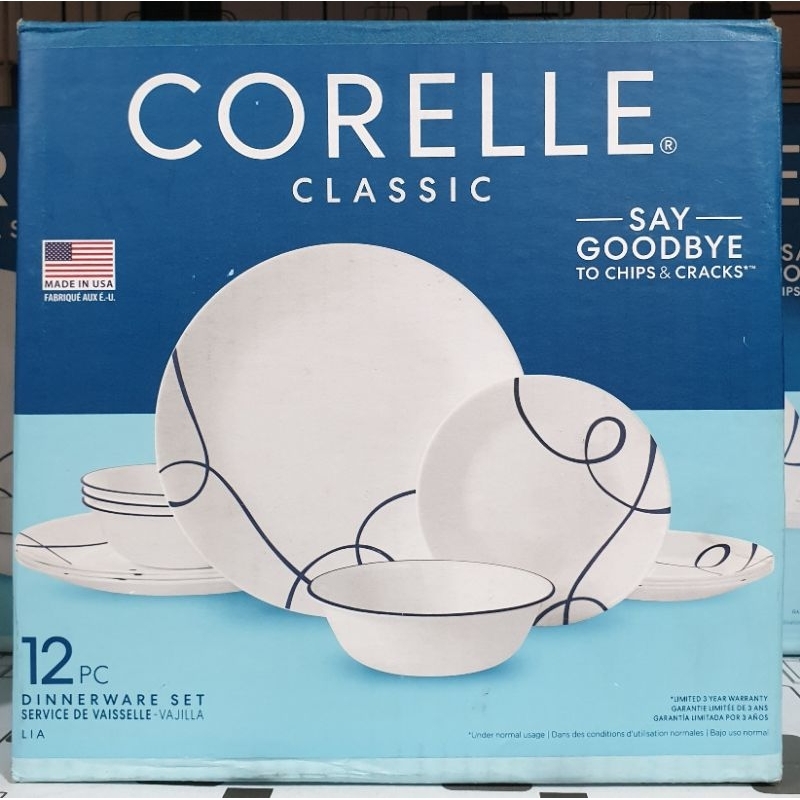 Authentic Corelle 12pc Dinnerware set plate (Lia Design) (print line