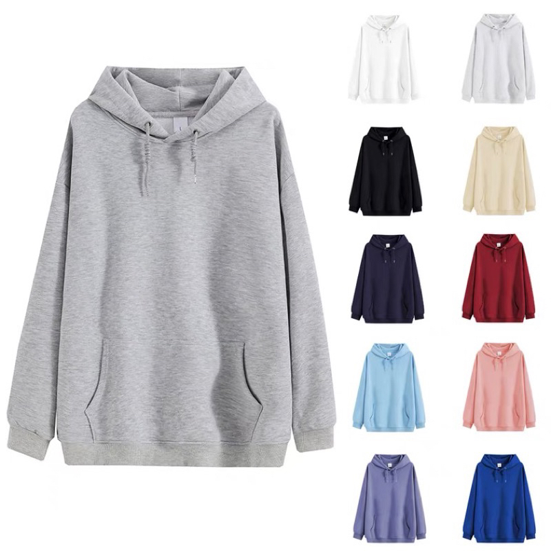 OVER SIZE M2XL Plain Sweater Pullover Hoodie Jacket Unisex Without