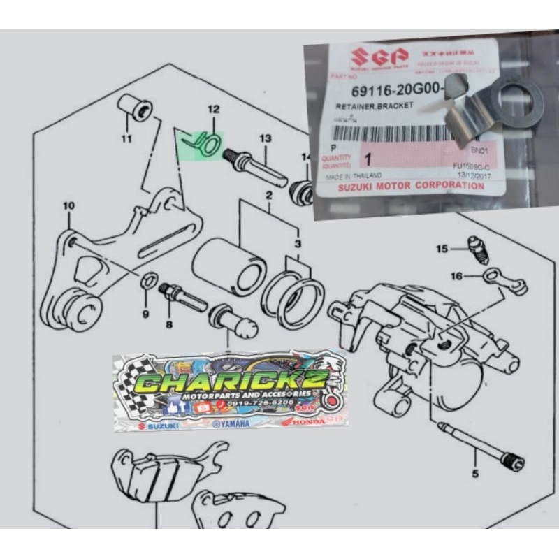 RETAINER BRACKET FOR BRAKE PAD RAIDER 150 CARB-SGP | Shopee Philippines