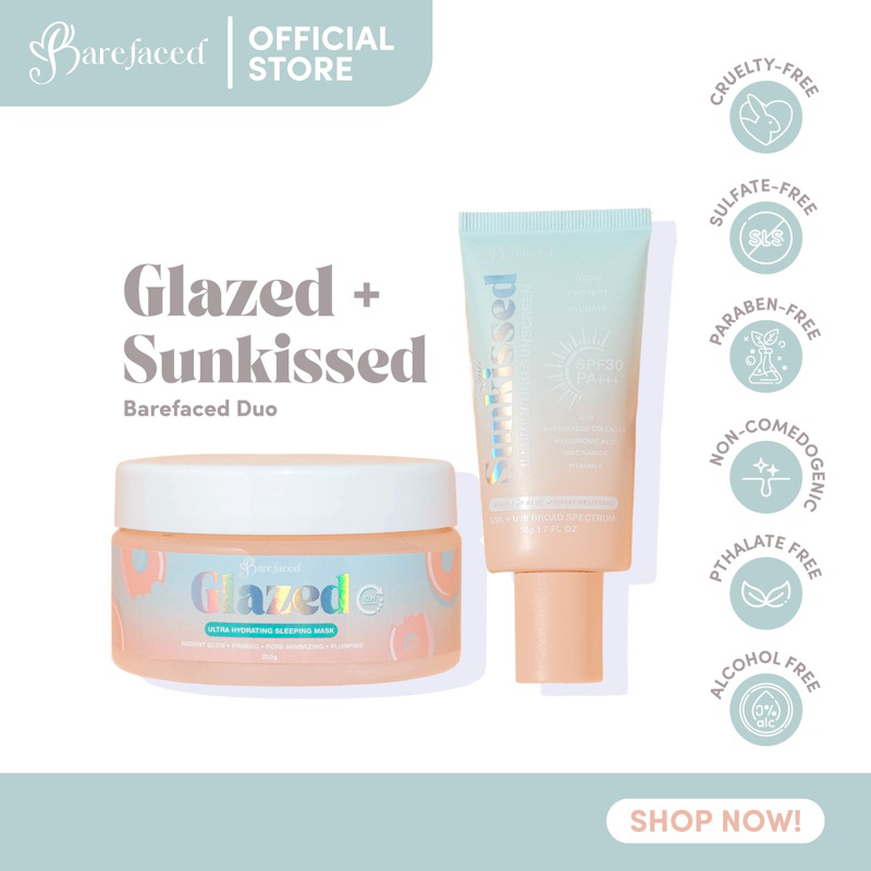 Barefaced Simply Hue Duo Glazed and Sunkissed Sunscreen | Shopee