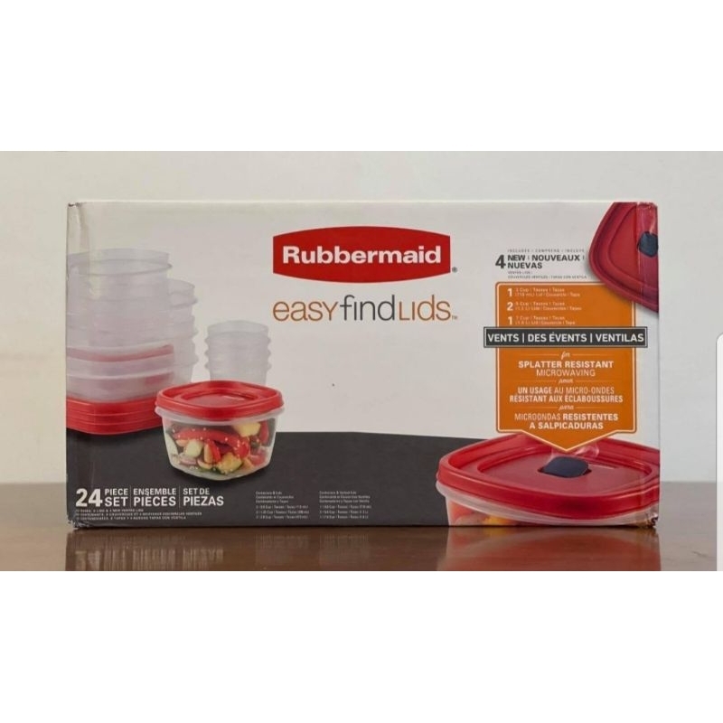 Rubbermaid Food Storage containers with Easy find Linds 24-pieces set ...