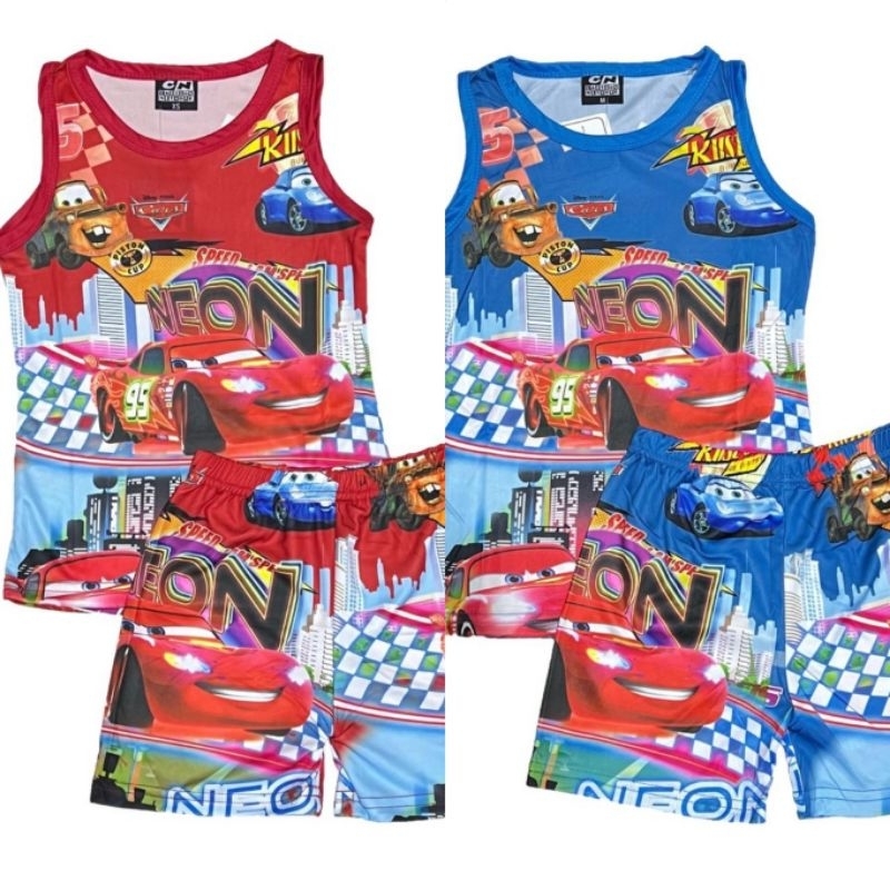 2-10Y Cars McQueen Terno Sando and Short for Kids Boys | Shopee Philippines